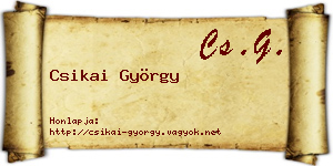 Csikai György névjegykártya